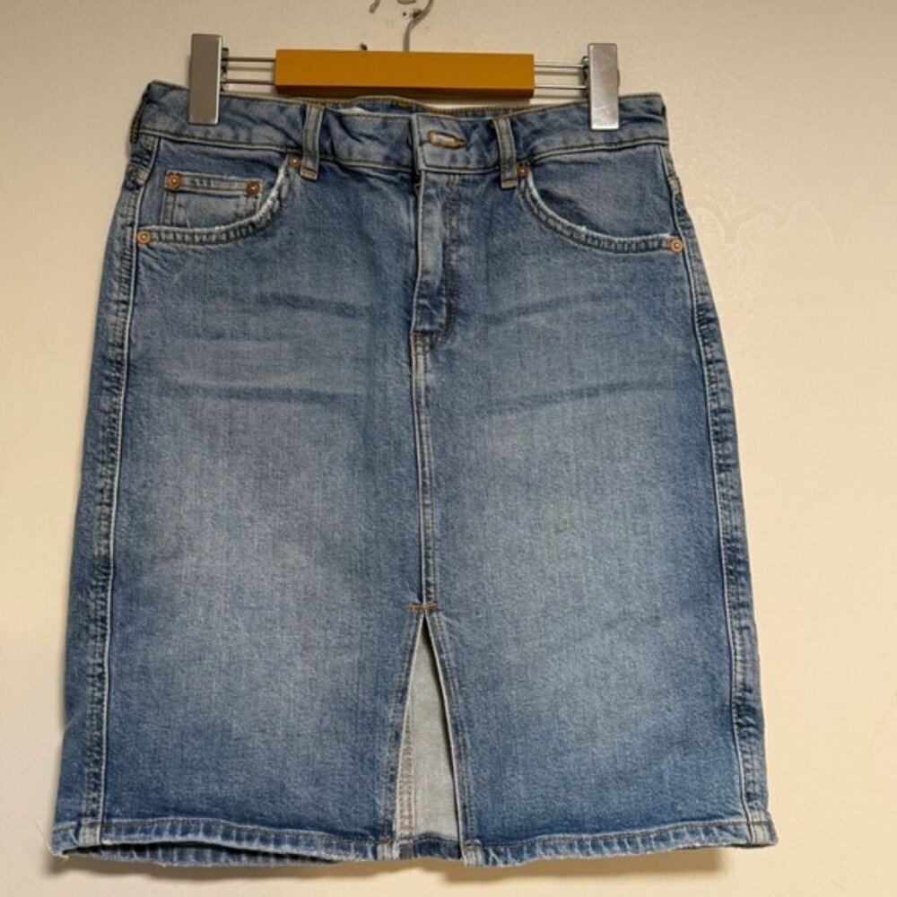 Pilcro and the Letterpress Denim Midi Skirt Size 6 Petite - Picture 2 of 12